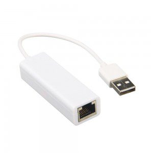 USB 2.0 to Fast Ethernet 10/100 RJ45 Network LAN Adapter Card, White