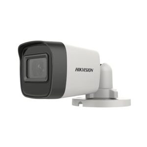 HIKVISION 5 MP Outdoor Bullet CCTV Ethernet Camera with inbuilt Audio Mic IP67 DS-2CE16H0T-ITPFS + USEWELL BNC/DC, 1080p White