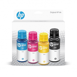 HP GT52 CMY/GT53 Blk Ink Bottle 4-Pk,Multi-Color Pack