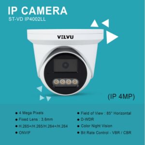 Velvu 4MP IP Low Light Color Dome Camera ST-VD IP4002LL