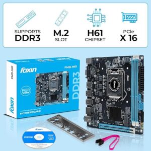 FOXIN H61 Motherboard PRIME – LGA 1155 Socket with CPU Supports LGA1155 Socket i3/i5/i7 series CPU | NVME Port
