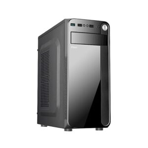 Foxin Stride Cabinet/Computer Case | ATX/Mini ATX & Micro ATX Compatible | Rear 1 × 8 cm Fan | 1 × USB 3.0 Port, 2 × USB 1.0 Ports, Audio & Mic Support | Ideal for Home/Office/Gaming