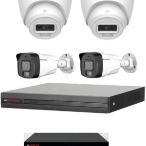 CP Plus Audio 4-camera 2.4MP Color Night Vision IP Camera kit 2Dome 2 Bullet