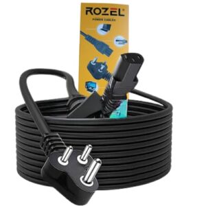 Rozel 2 Pack 1.5 Meter 3 Pin PC Power Cable 18AWG IEC Mains Kettle Lead Replacement Cord for Desktop/Monitor/Printer - Black (2 Pack 1.5 Mtr) (1 Pack 1.5 Mtr)