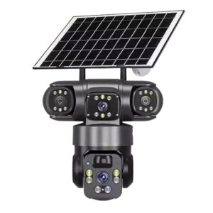 EYE LINK 4G Sim Solar Outdoor CCTV Camera with Triple Lens Solar Panel, Support SD Card Up to 128 GB | Full Color in Low Light | Two Way Talk | Surveillance for Agriculture, Remote Area & Construction Site
