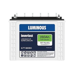 Luminous Inverlast ILTT18060 Tall Tubular Inverter Battery for Home, Office & Shops | 150Ah High-Performance, Durable & Low Maintenance Battery | Easy Installation | 60 Months Warranty