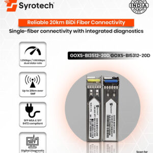 Syrotech 20KM 1.25G 1310 Single Mode Single Fiber SFP Module - Pair