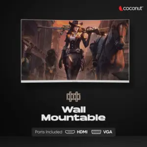 24HDC 24" Frameless Ultra Slim Curved Monitor, 100 Hz Refresh Rate, 1080p