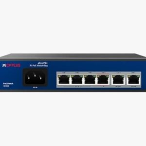 CP Plus 4EP + 2E Port 10/100Mbps AI PoE Switch | Easy and Smart Managed | Plug and Play | PoE Watchdog AI Function | CP-ANW-HP4H2-N65