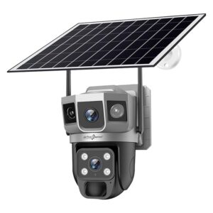 Active Pixel 4G Dual Camera 4mp+4mp Lens Solar Powered | 4G SIM | IP66 Waterproof | 2-Way Audio | Outdoor Surveillance for Agriculture,Construction Site,Farm,Garden etc (Solar 4G Dual Cam)