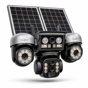 Active Pixel 4G 4MP Solar Security Outdoor 4 Camera Setup with 10X Zoom PTZ Main Lens 360° Pan Tilt | Dual Screen View | SIM Supported No WiFi CCTV | Color Night Vision | AI Motion Detection - H7
