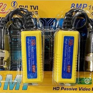 Video Balun, 8MP, 4K, Passive HD, BNC, RJ45, Cat5/Cat6, CCTV, DVR, Security Camera System (Pack 2)