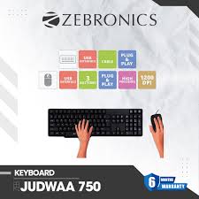 ZEBRONICS COMPUTER USB KEYBOARD & USB MOUSE COMBO (JUDWAA 750)